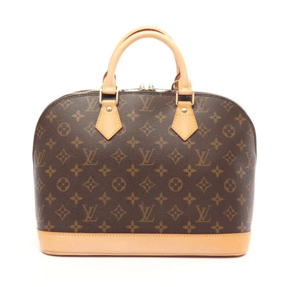 Louis Vuitton Alma Monogram Handbag Canvas Leather Brown